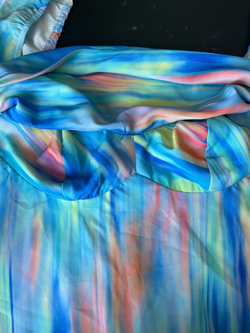 Hello Molly Blue Multi-Color Watercolor Long Sleeve Mini Dress - Picture 5 of 9